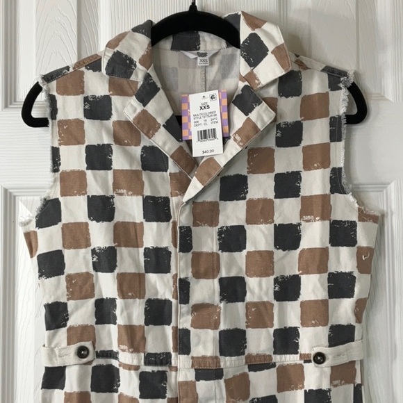 Ascot + Hart Women's Checkered Graphic Jumpsuit Size XXS - Picture 5 of 14